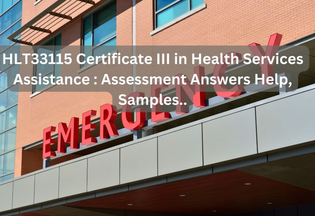 HLT33115 Assessment Answers for Success in Health Services Assistance