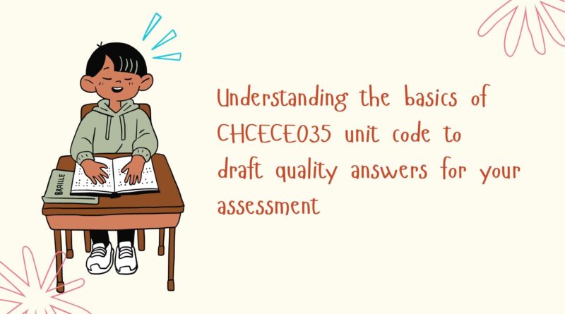 Understanding the basics of CHCECE035 unit code to draft quality answers for your assessment